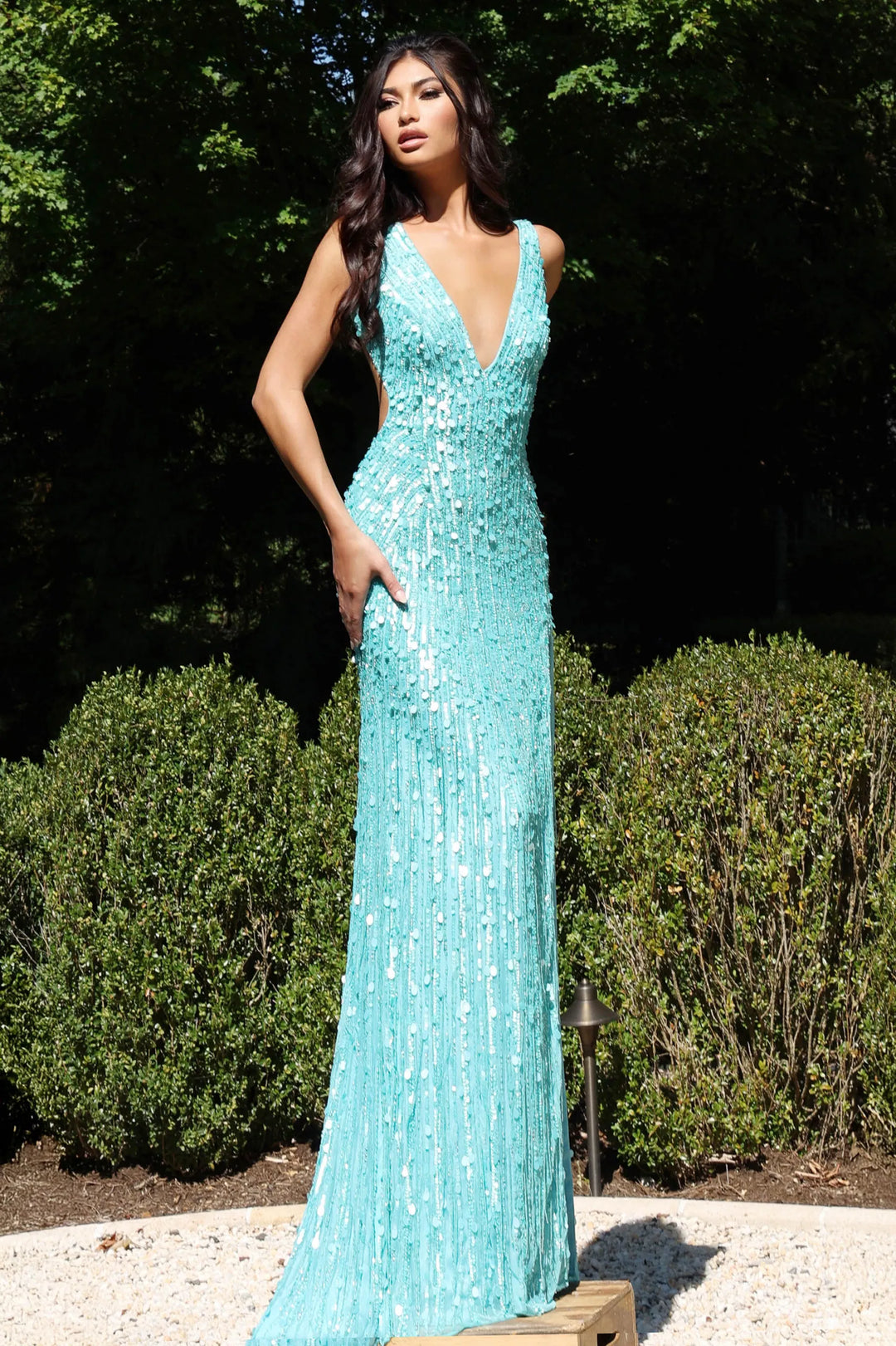 Jovani 43623 Plunging Sequin With Tailored Silhouette Prom Dress