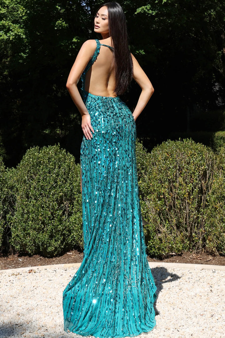 Jovani 43623 Plunging Sequin With Tailored Silhouette Prom Dress