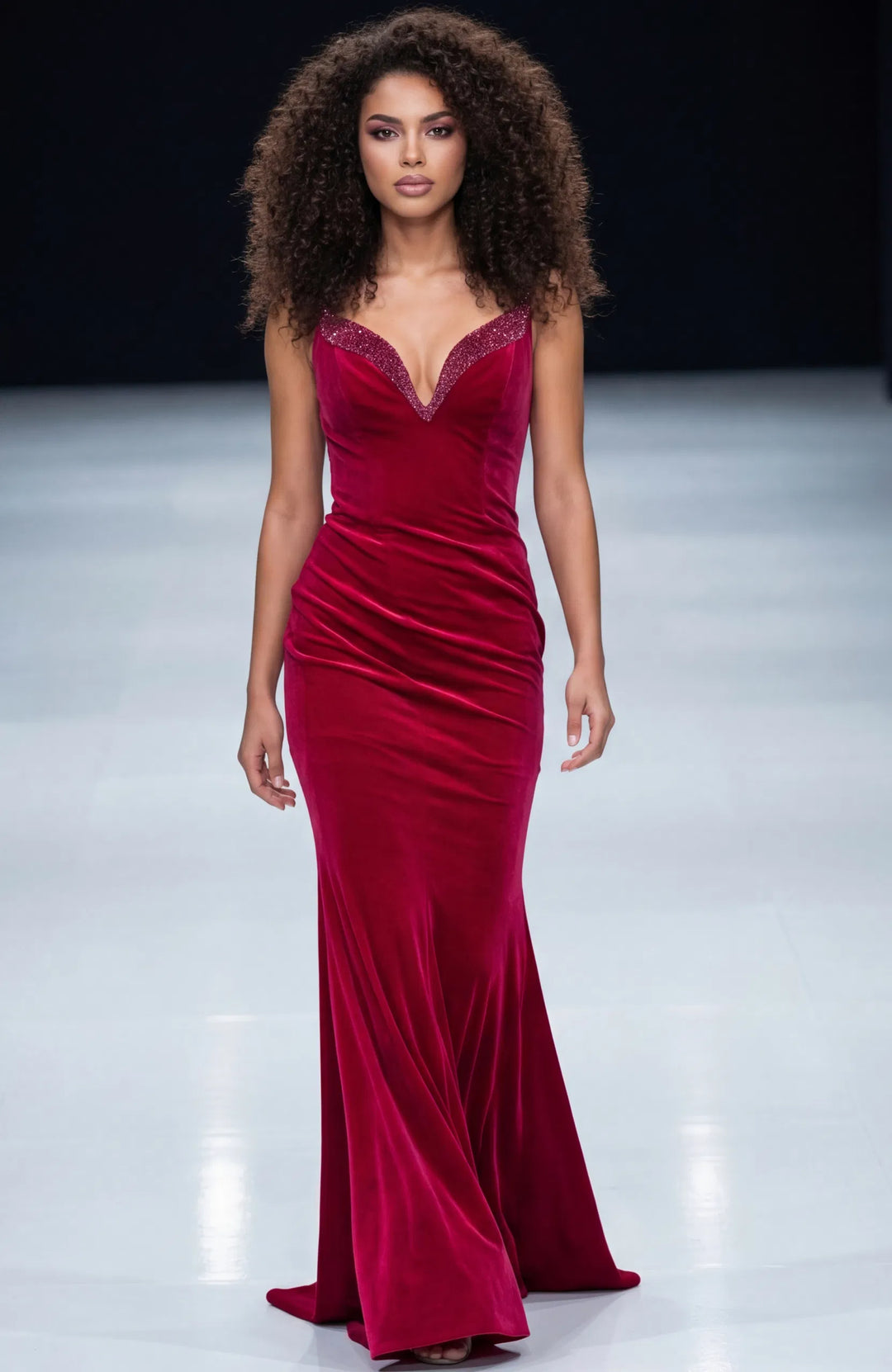Jovani 45479 Velvet Sweetheart Neckline Prom Dress