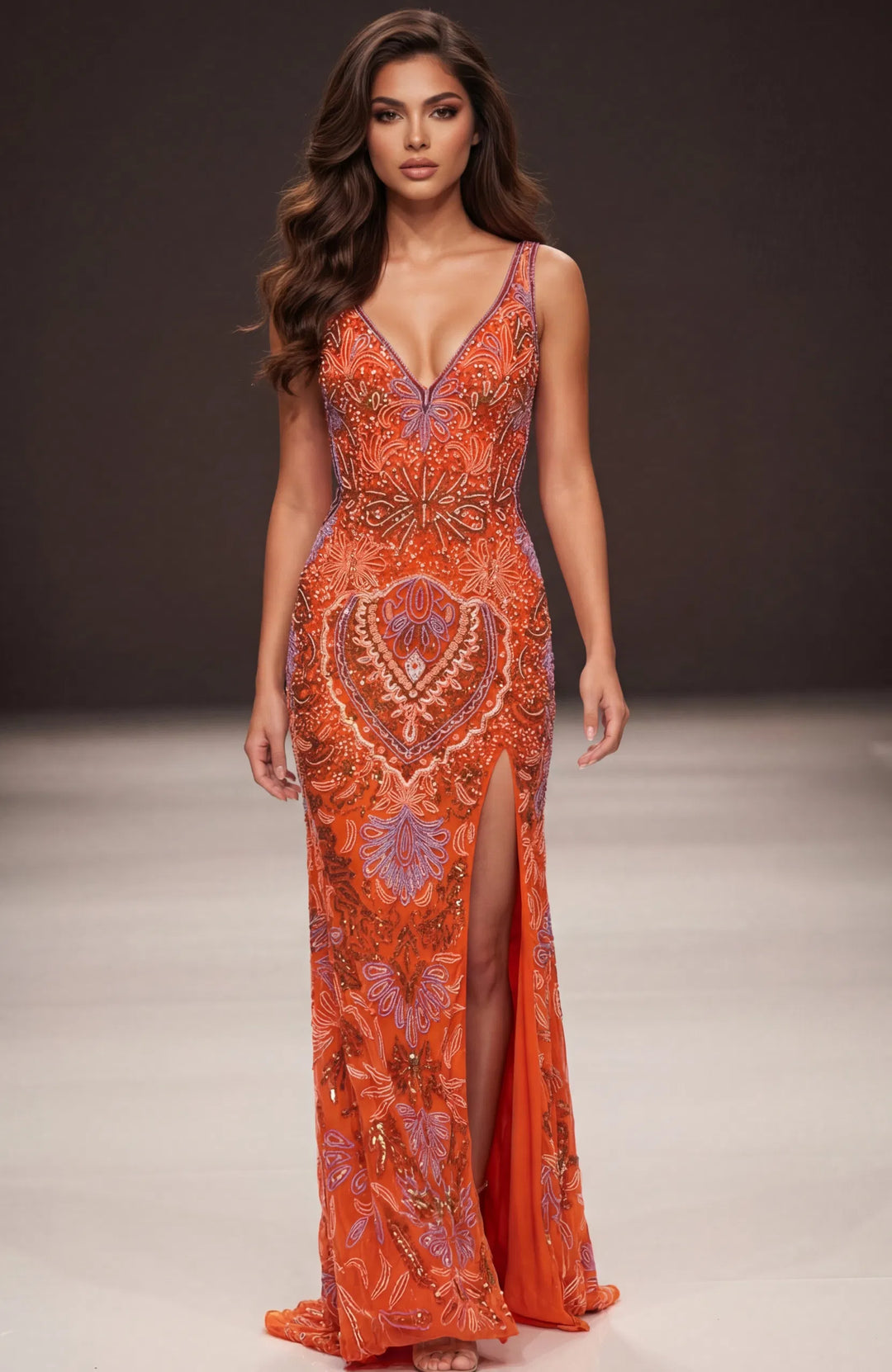Jovani 45533 Beaded Embroidered With Sheath Silhouette Evening Gown