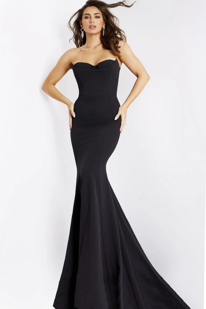 Jovani 38974 Strapless Mermaid With Sweep Train Prom Dress