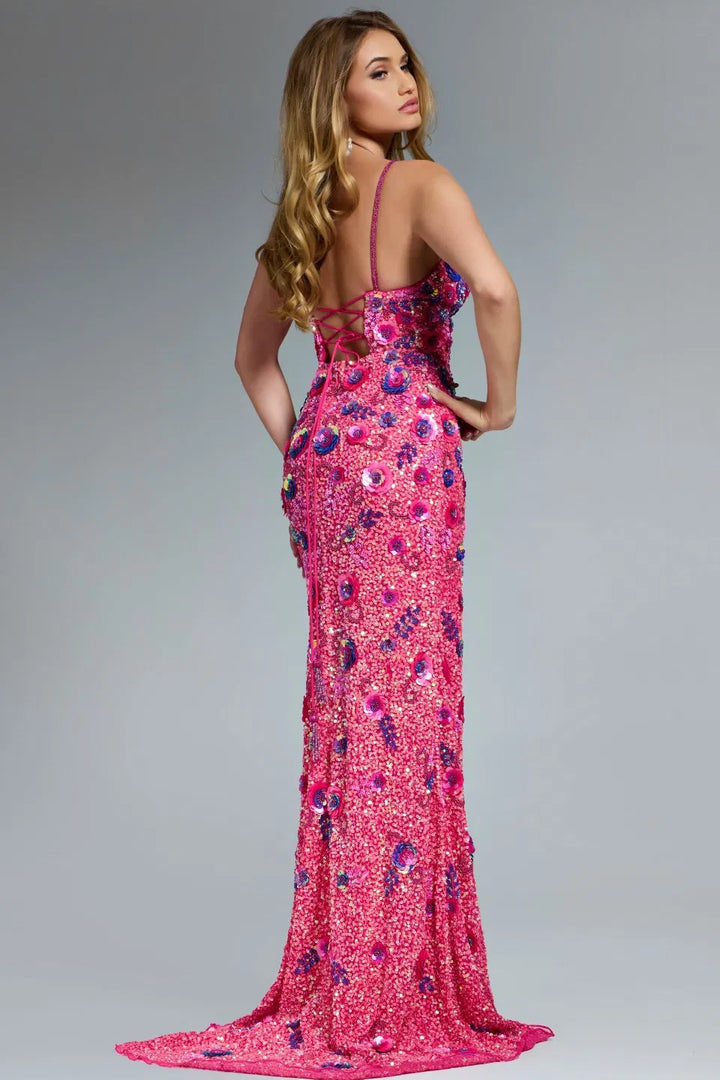 Jovani 46097 Fitted Silhouette And Sequins Evening Gown
