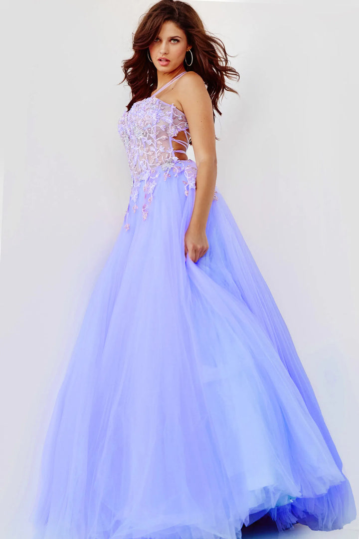 Jovani 06207 Tulle Voluminous Crisscross Gown