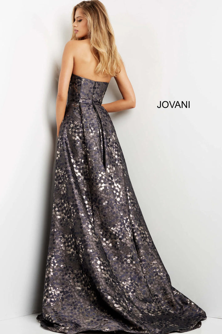 Jovani 06255 Strapless Straight Across Neck Evening Gown