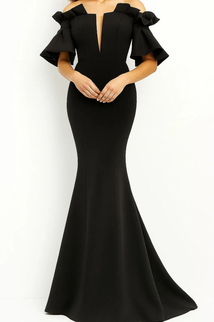 Jovani 06901 Off Shoulder Full Length Trumpet Gown