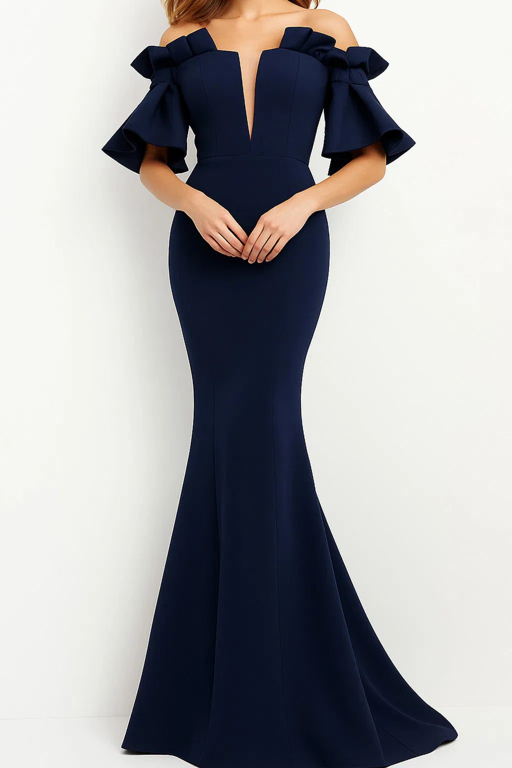 Jovani 06901 Off Shoulder Full Length Trumpet Gown
