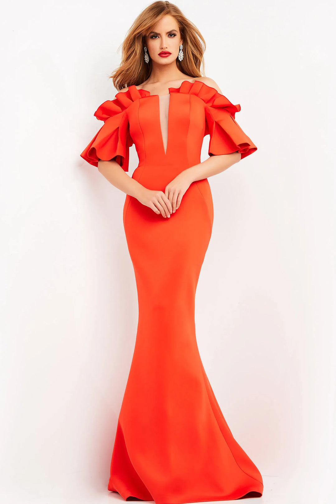 Jovani 06901 Off Shoulder Full Length Trumpet Gown