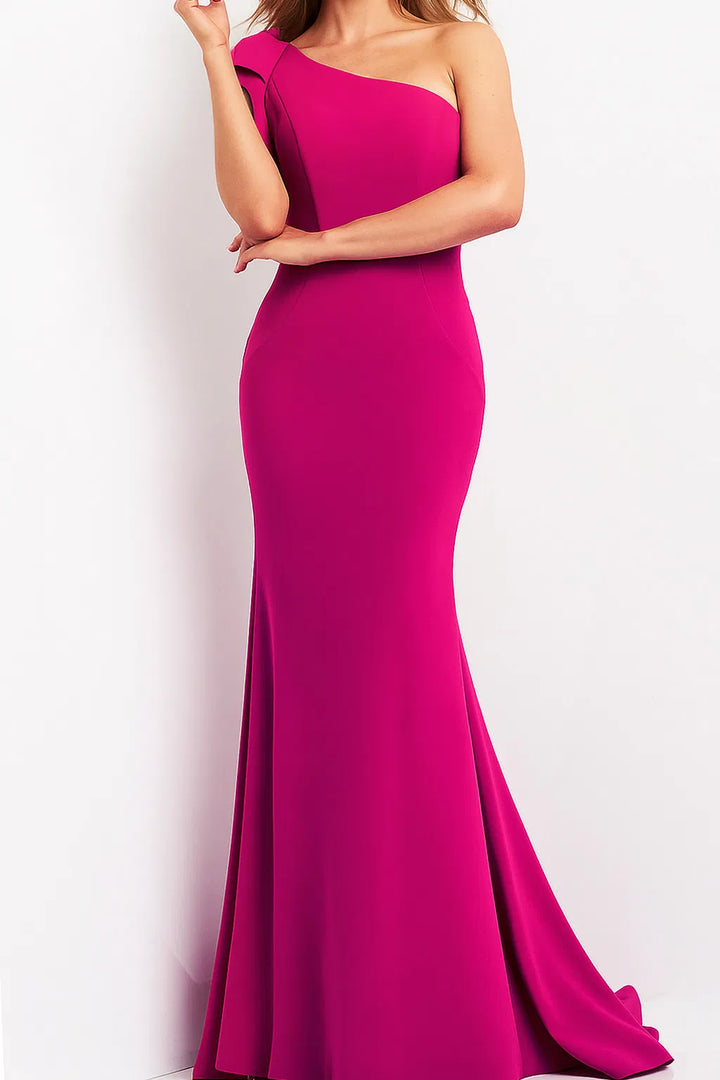 Jovani 06935 Ruffle One Shoulder Evening Dress