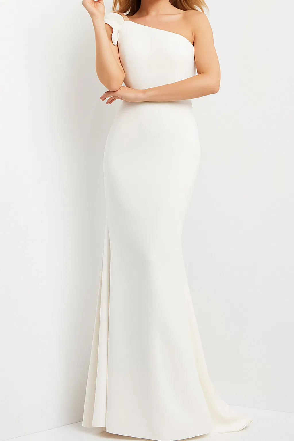 Jovani 06935 Ruffle One Shoulder Evening Dress