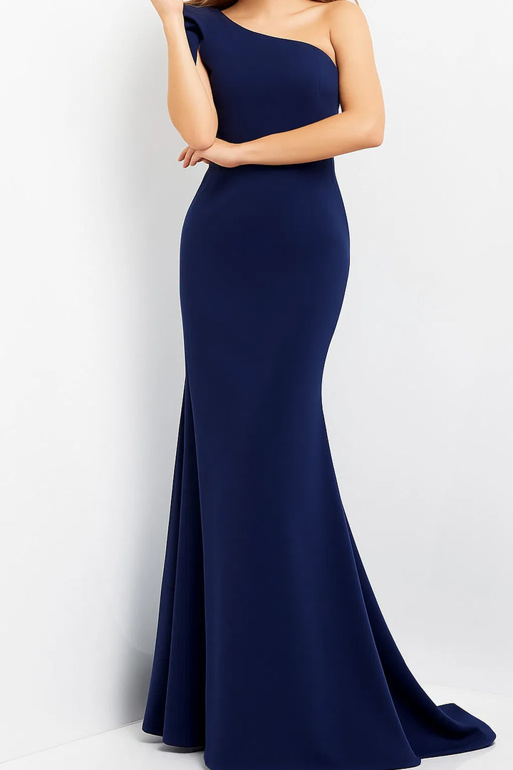 Jovani 06935 Ruffle One Shoulder Evening Dress