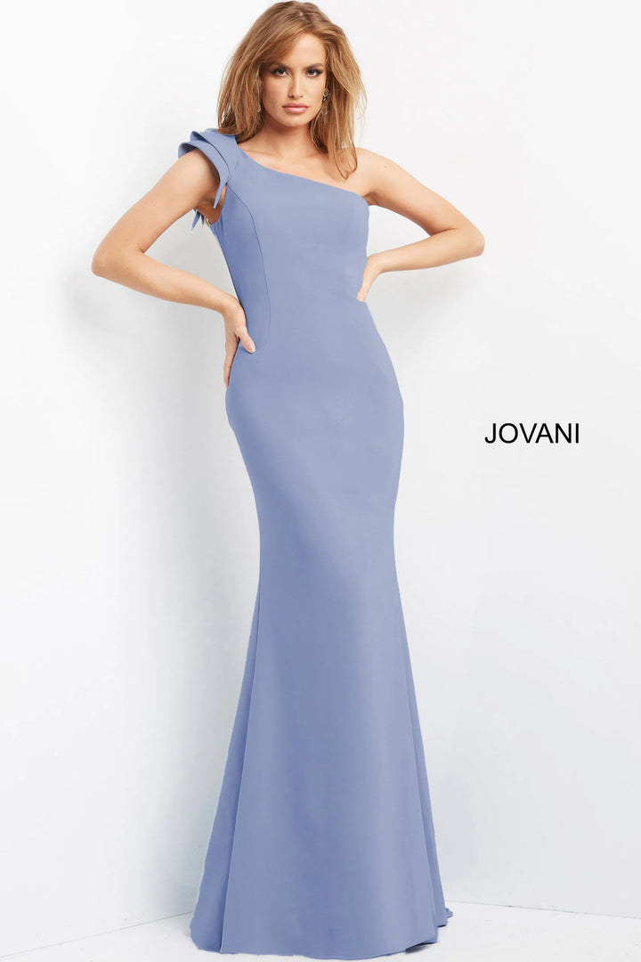 Jovani 06935 Ruffle One Shoulder Evening Dress