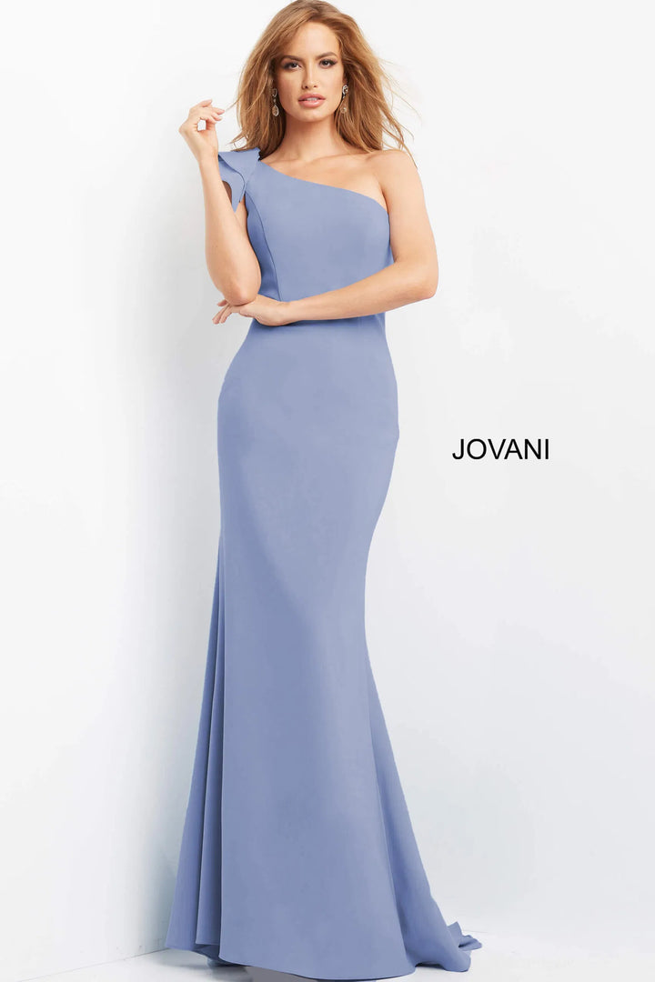 Jovani 06935 Ruffle One Shoulder Evening Dress