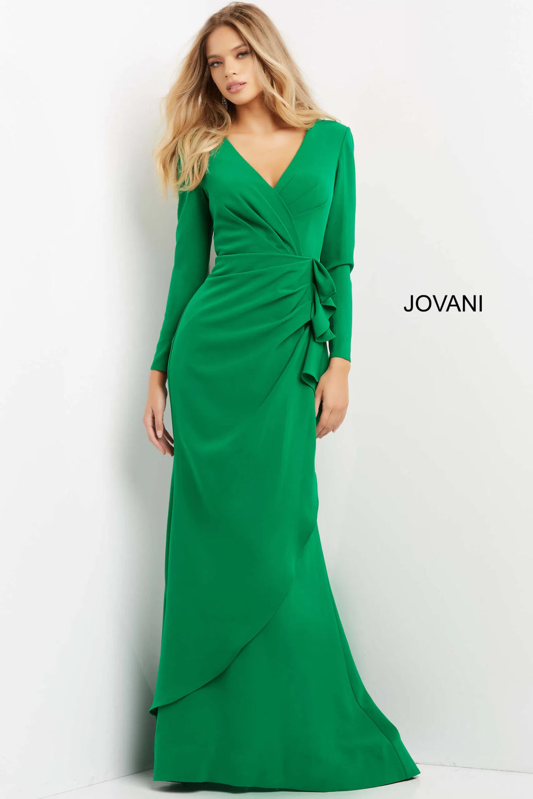 Jovani 06995 Long Ruffle Draped Mother of the Groom Dress