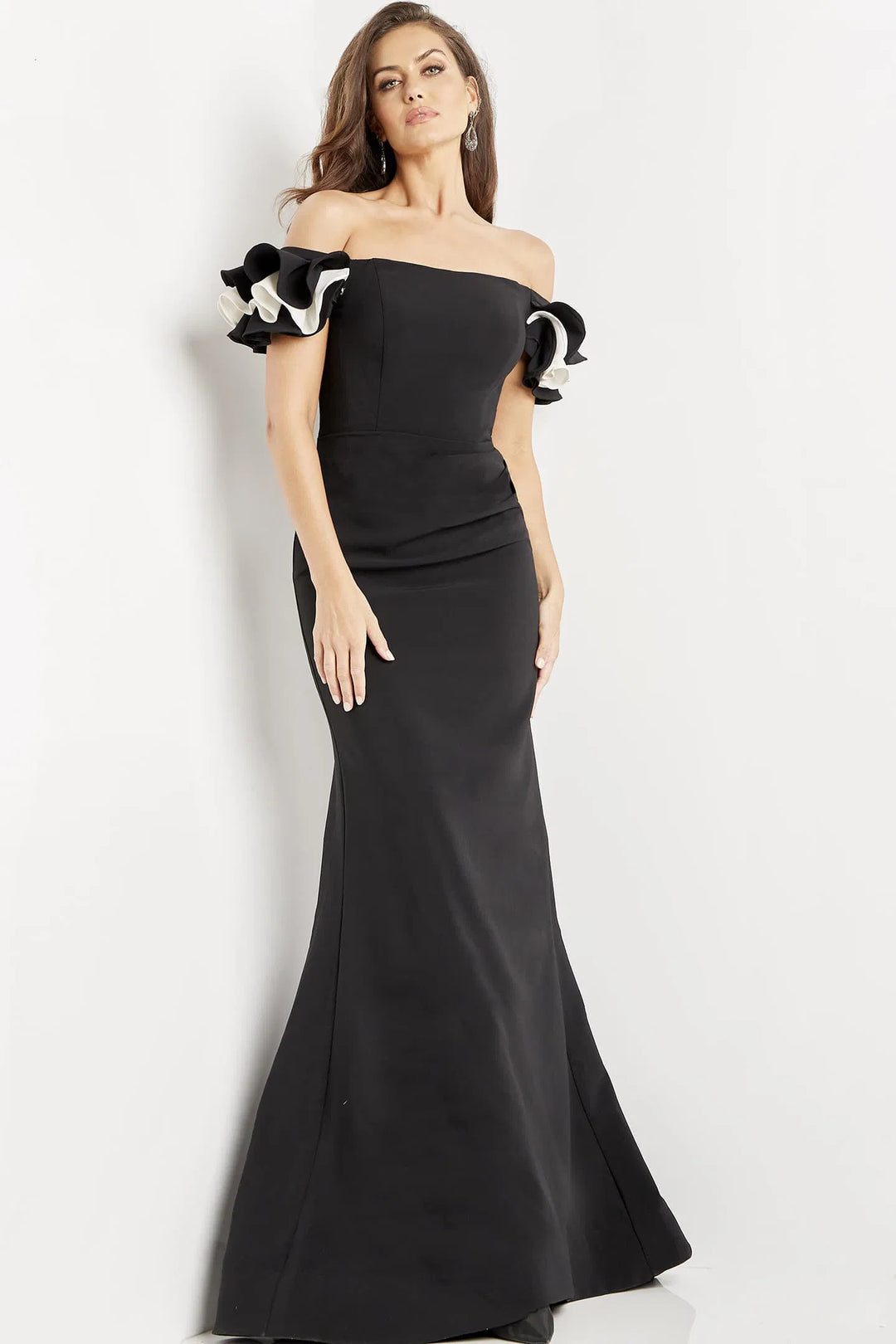 Jovani 07017 Off Shoulder Sheath Evening Dress