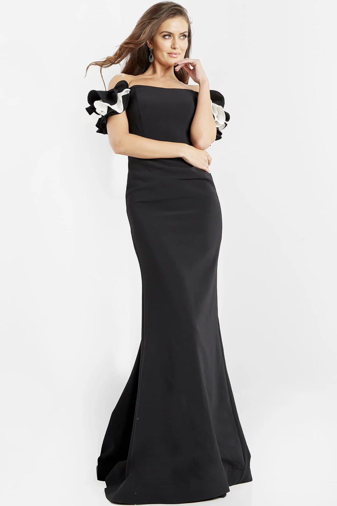 Jovani 07017 Off Shoulder Sheath Evening Dress