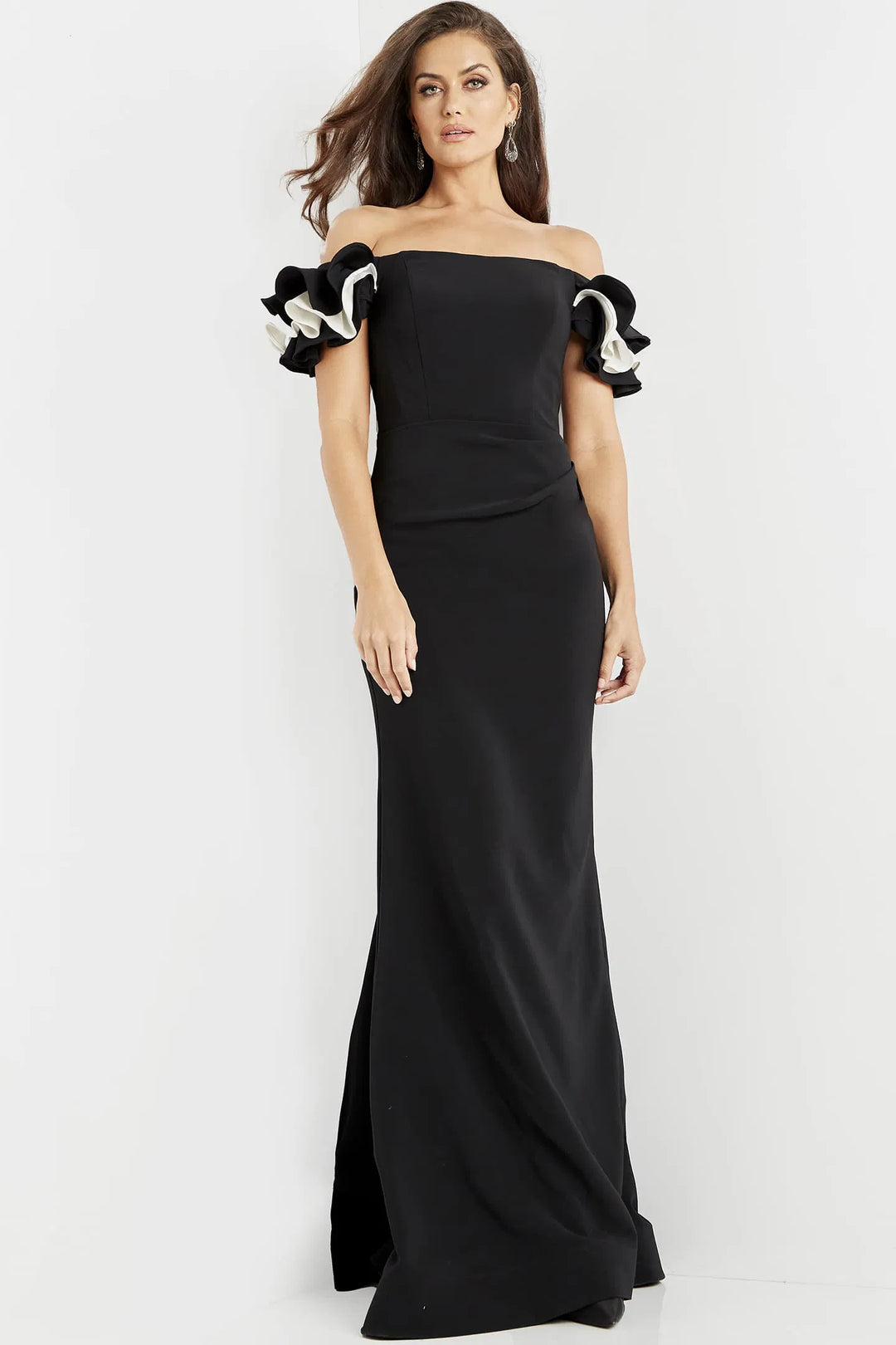 Jovani 07017 Off Shoulder Sheath Evening Dress