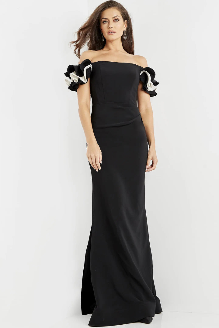 Jovani 07017 Off Shoulder Sheath Evening Dress
