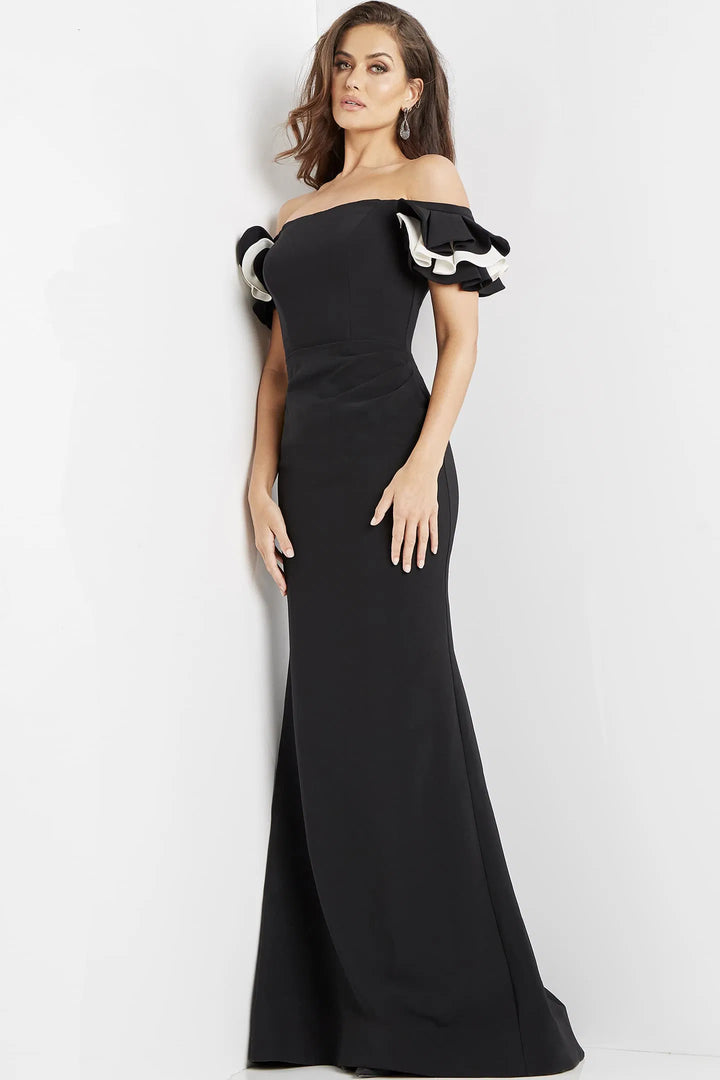 Jovani 07017 Off Shoulder Sheath Evening Dress