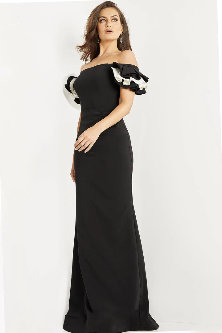 Jovani 07017 Off Shoulder Sheath Evening Dress