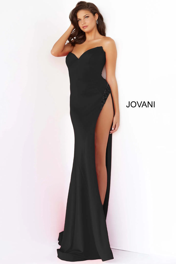 Jovani 07138 Embellished High Slit Gown