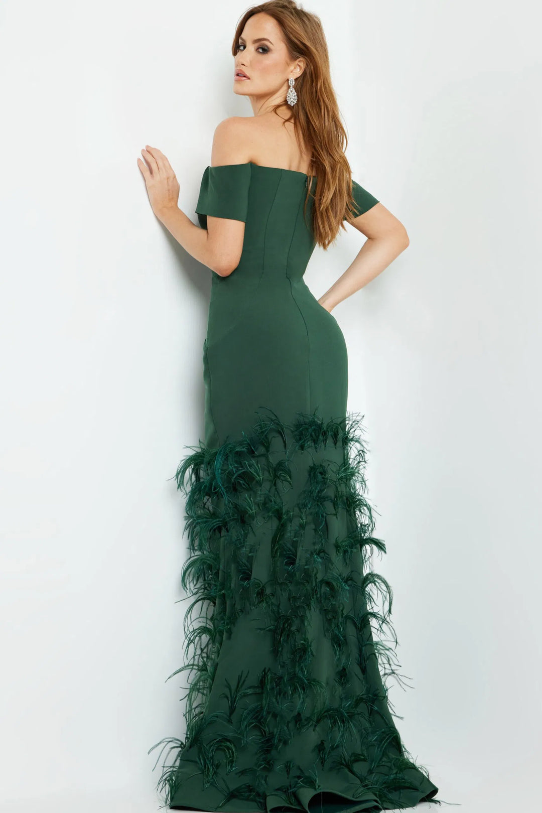 Jovani 08384 Short Sleeve Trumpet Evening Gown