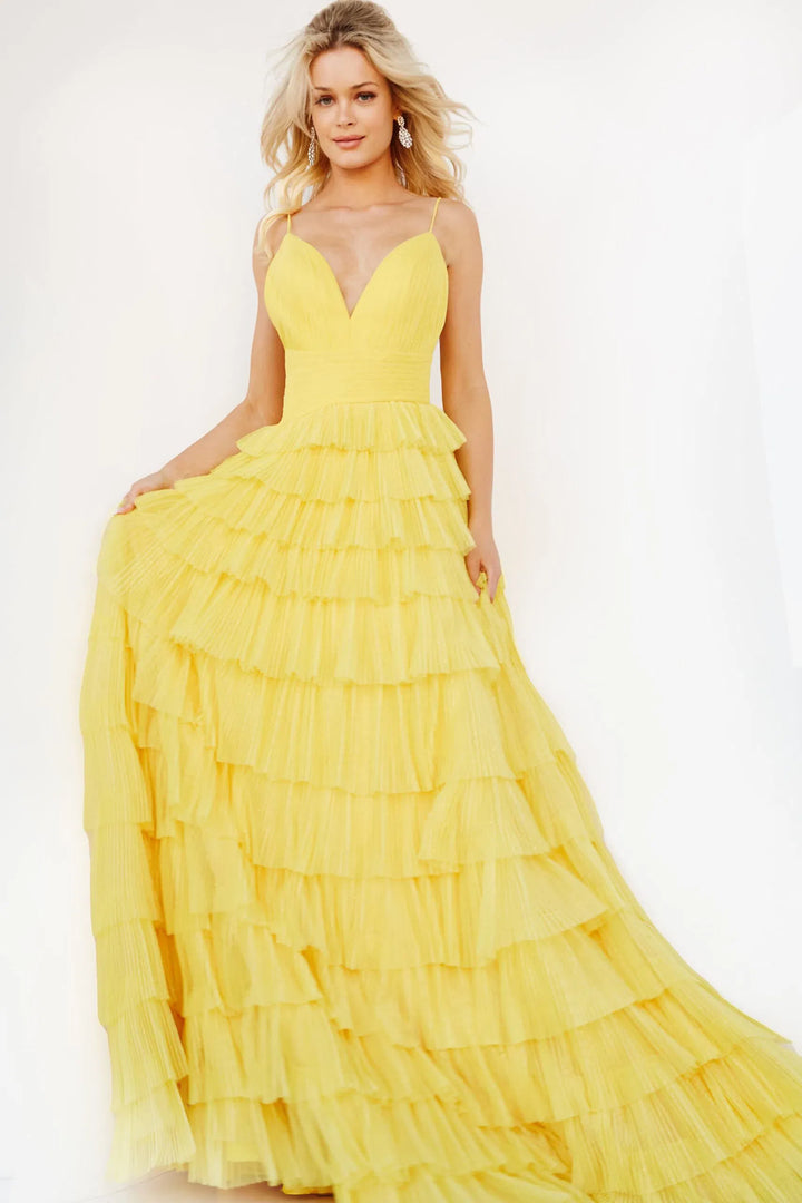 Jovani 08480 Tiered Skirt Prom Dress