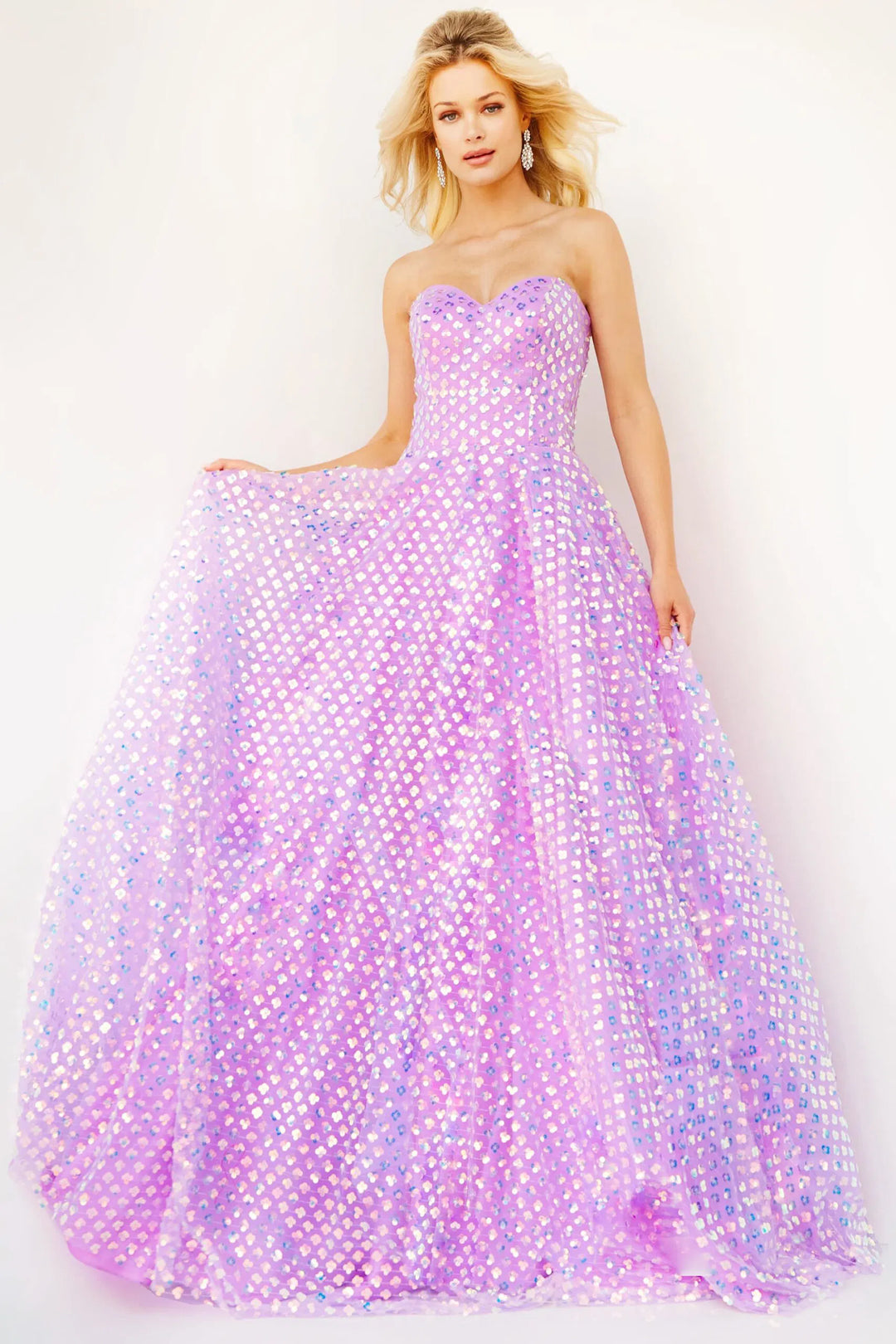 Jovani 08605 Clover Sequin A-Line Prom Dress