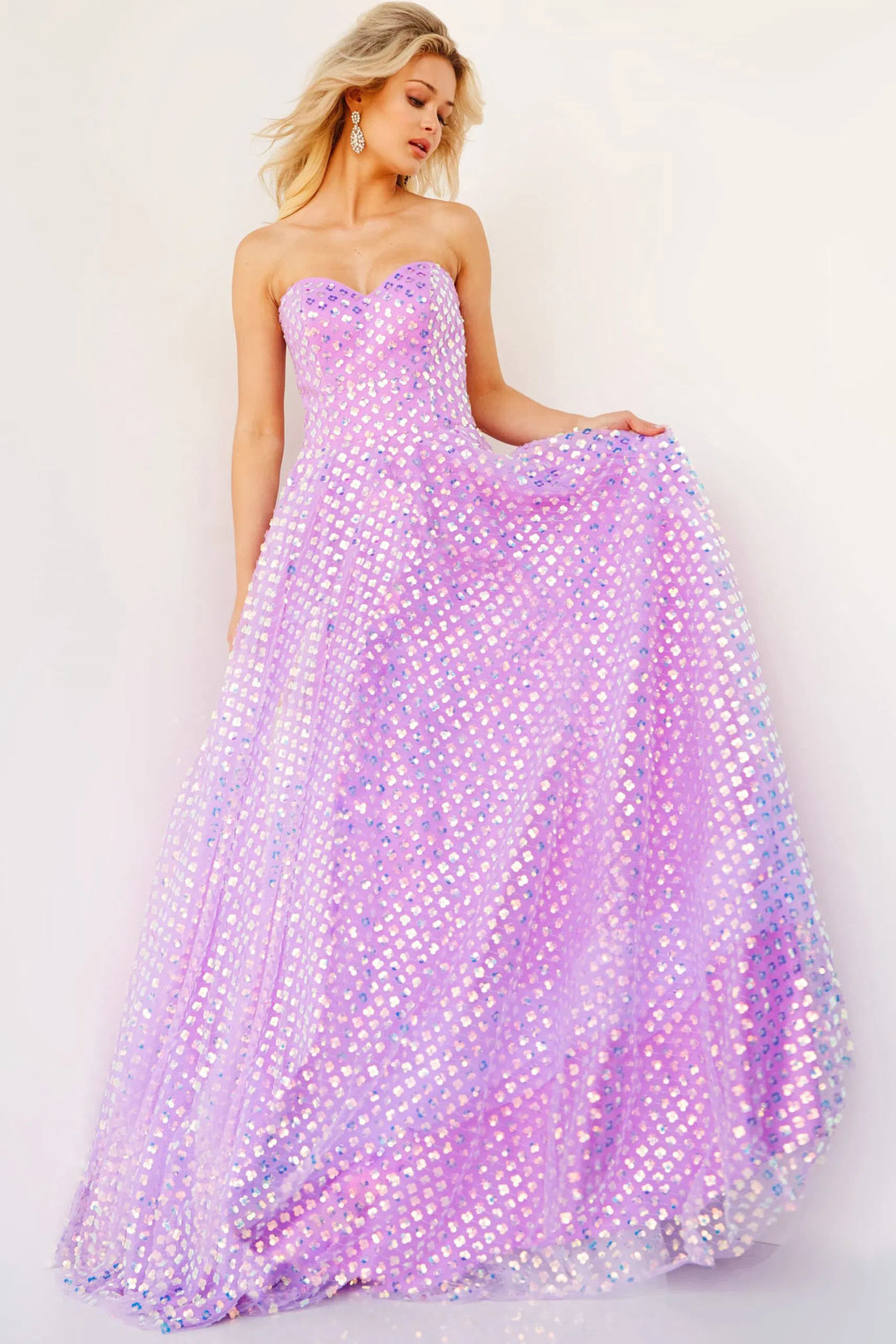 Jovani 08605 Clover Sequin A-Line Prom Dress