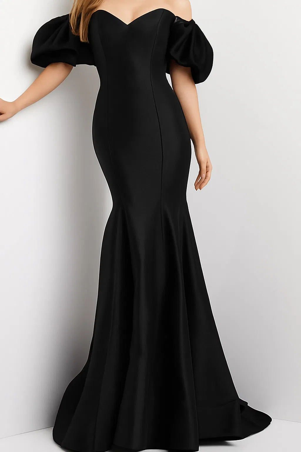 Jovani 09031 Puff Sleeve Off Shoulder Evening Dress