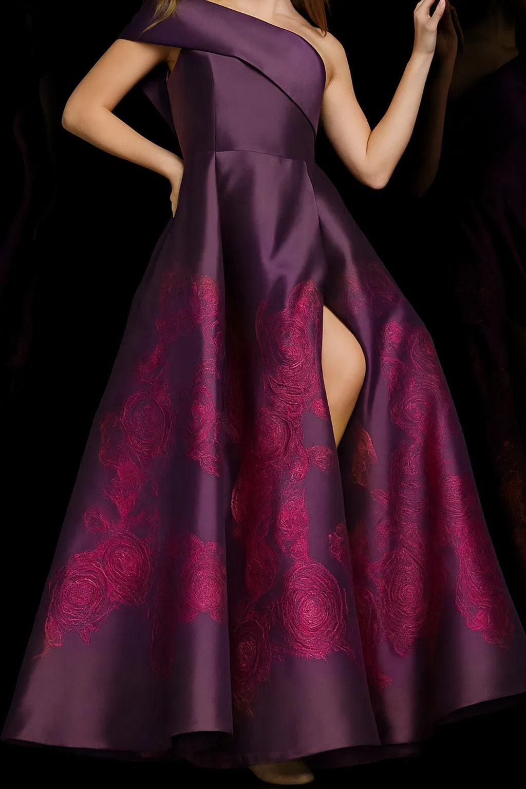 Jovani 09610 One Shoulder Floral Ballgown