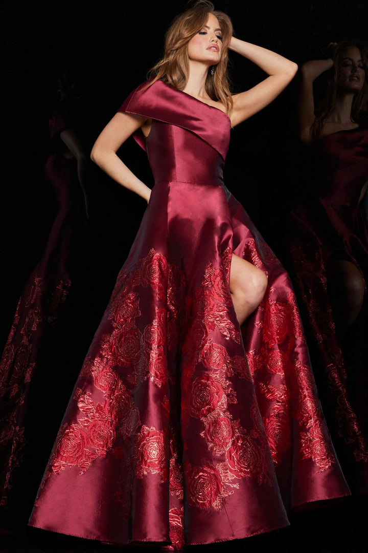 Jovani 09610 One Shoulder Floral Ballgown
