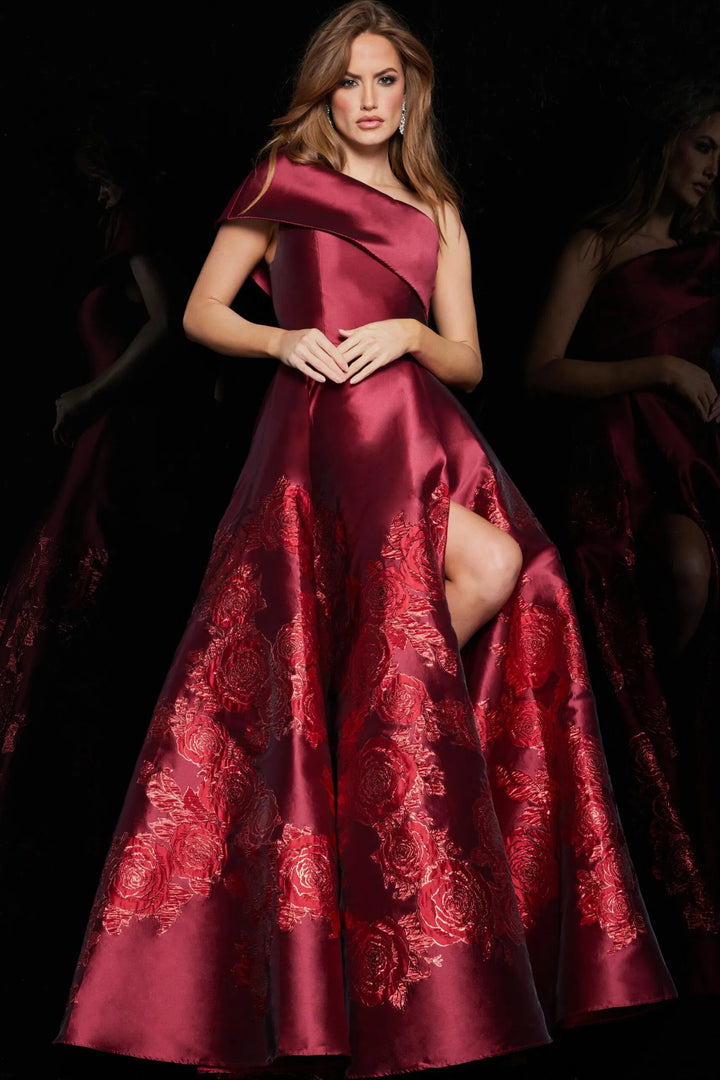 Jovani 09610 One Shoulder Floral Ballgown