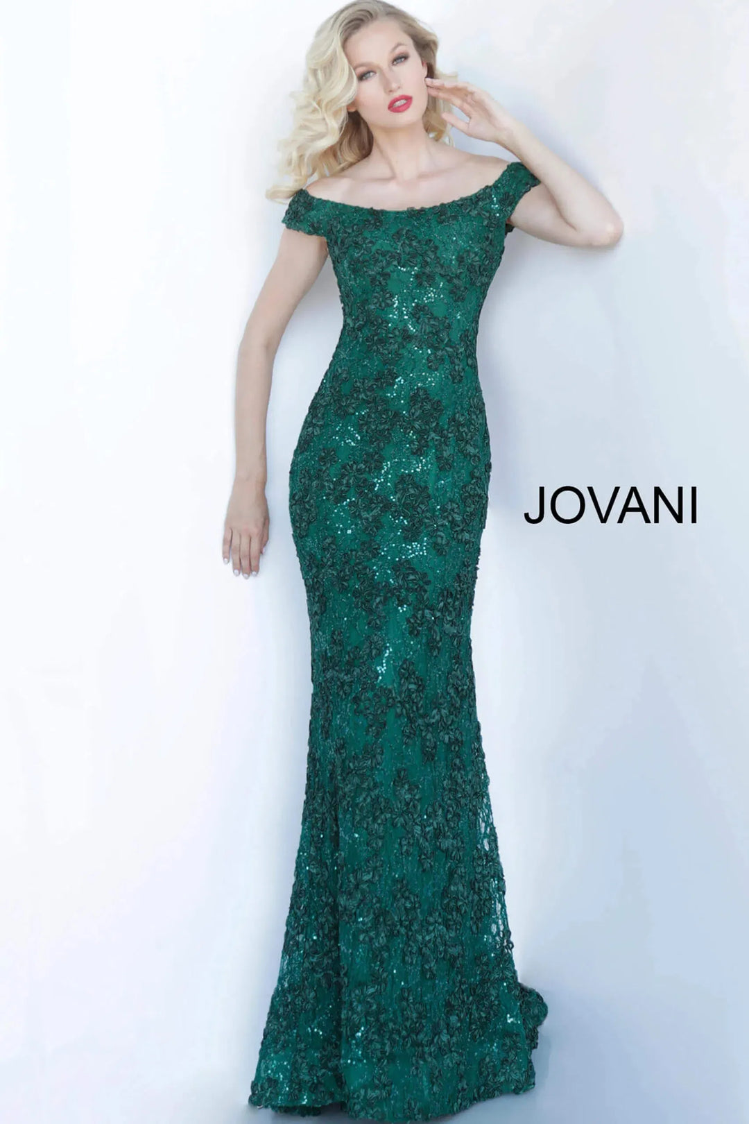 Jovani 1910 Sequin Floral Embroidered Dress