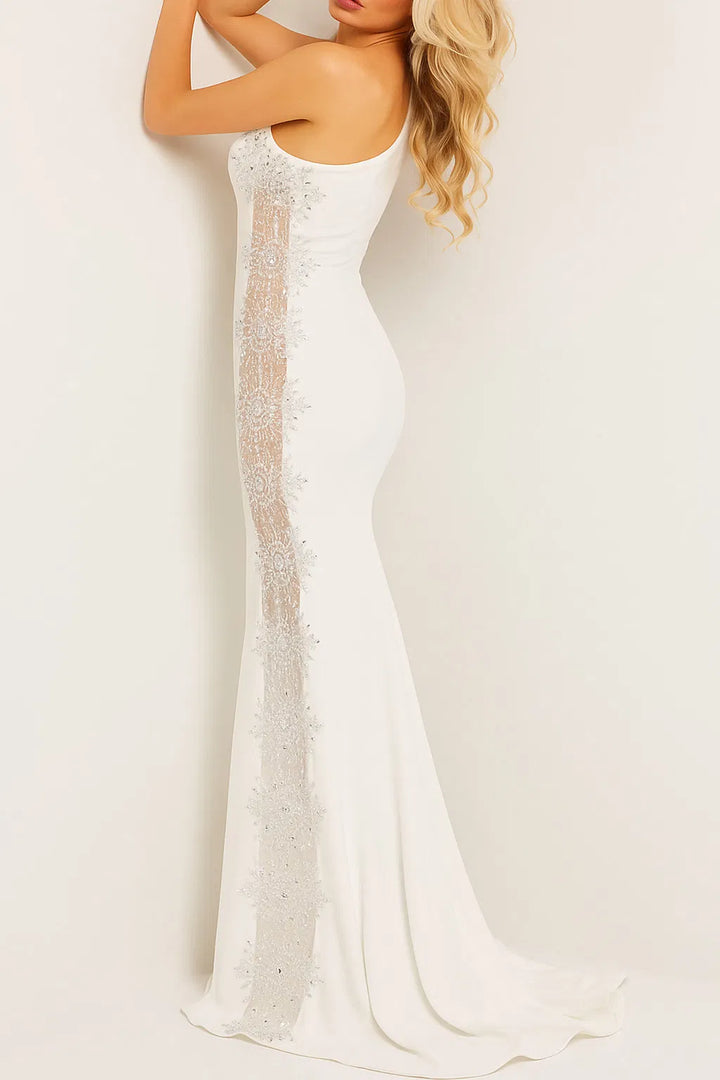 Jovani 22500 Beaded Sheer Side Prom Gown