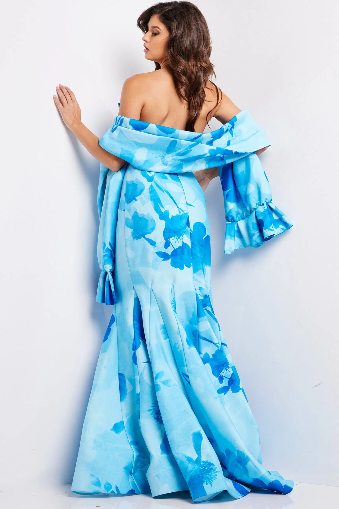 Jovani 22706 V-Neck Floral Printed Dress