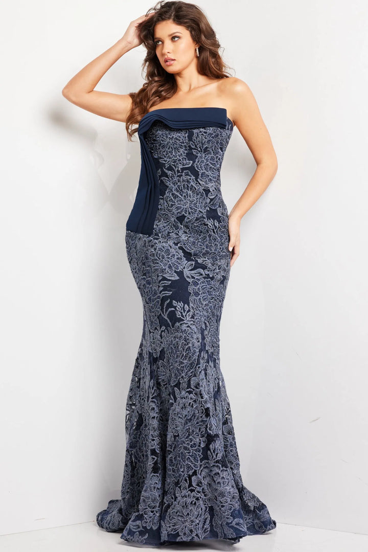 Jovani 23031 Strapless Lace Evening Dress