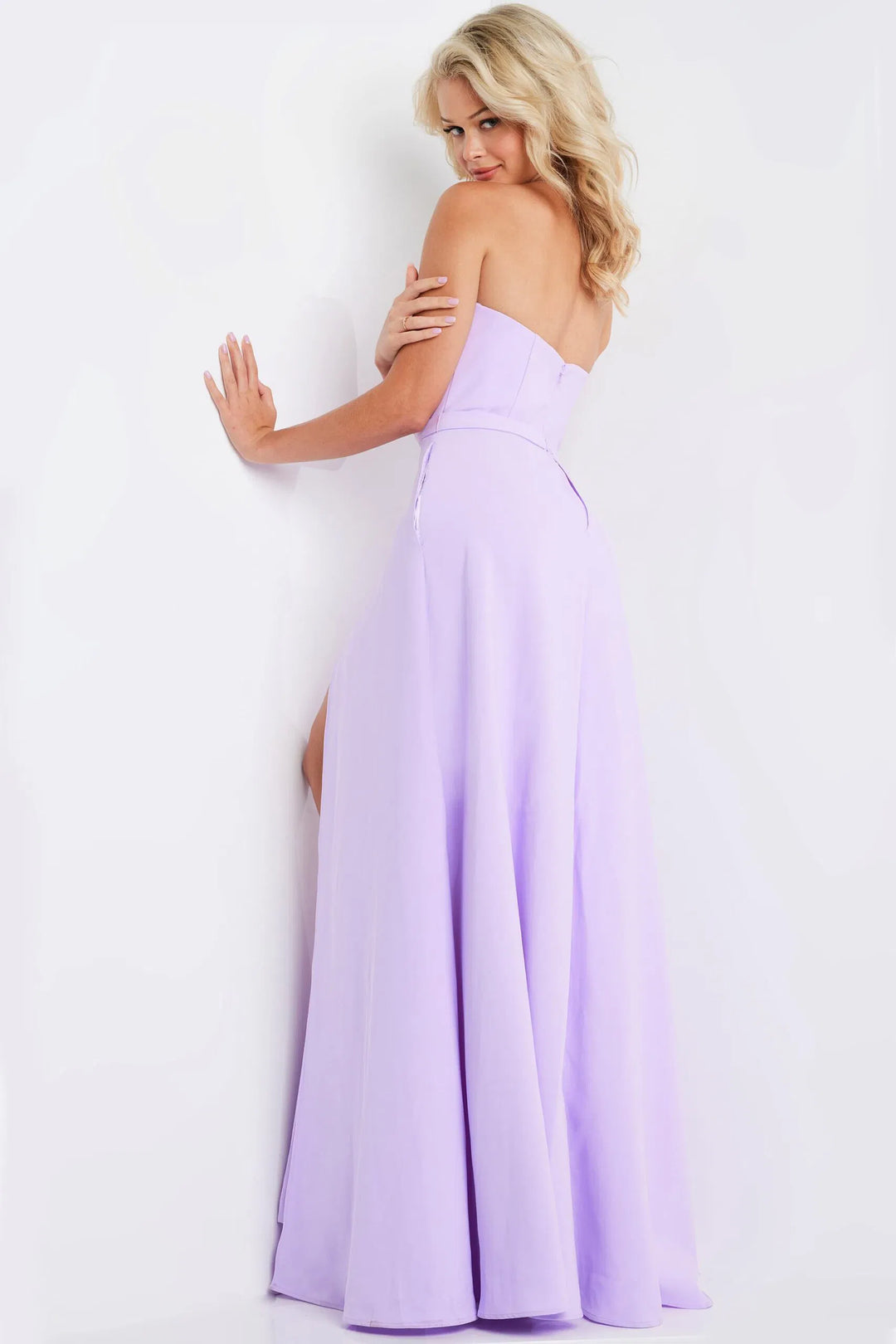 Jovani 23150 Strapless Double Slit Jumpsuit With Overskirt