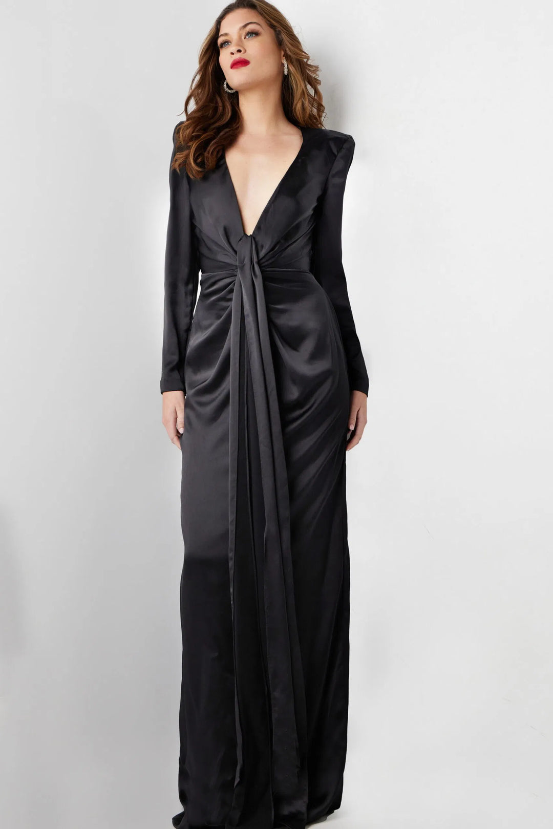 Jovani 23180 Ruched Square Shoulder Sheath Gown