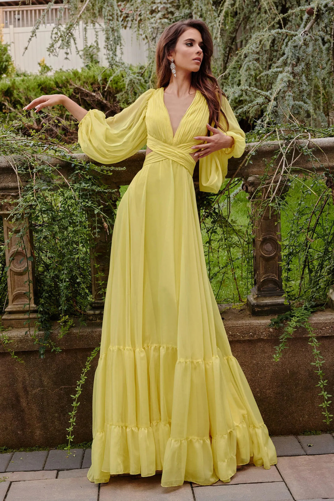 Jovani 23325 Bishop Sleeve A-Line Prom Gown
