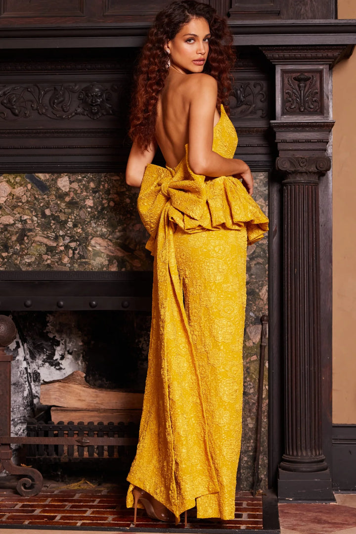 Jovani 23849 V-Neck Floral Evening Dress