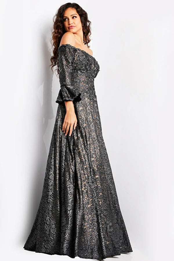 Jovani 23936 Off-Shoulder A-line Gown