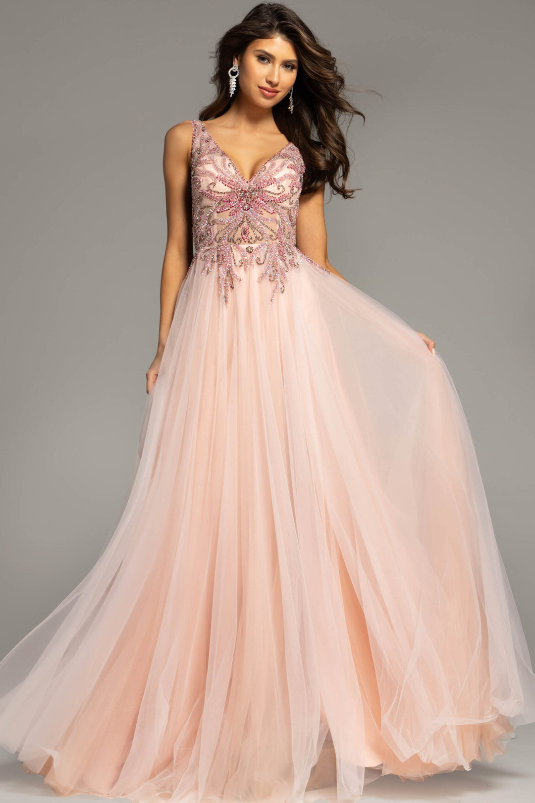 Jovani 23962 Beaded Illusion Ballgown