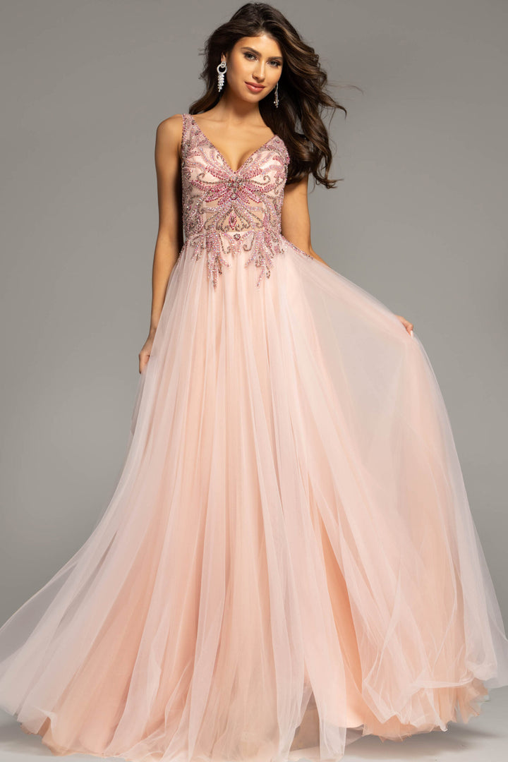 Jovani 23962 Beaded Illusion Ballgown