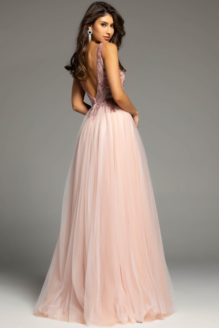 Jovani 23962 Beaded Illusion Ballgown