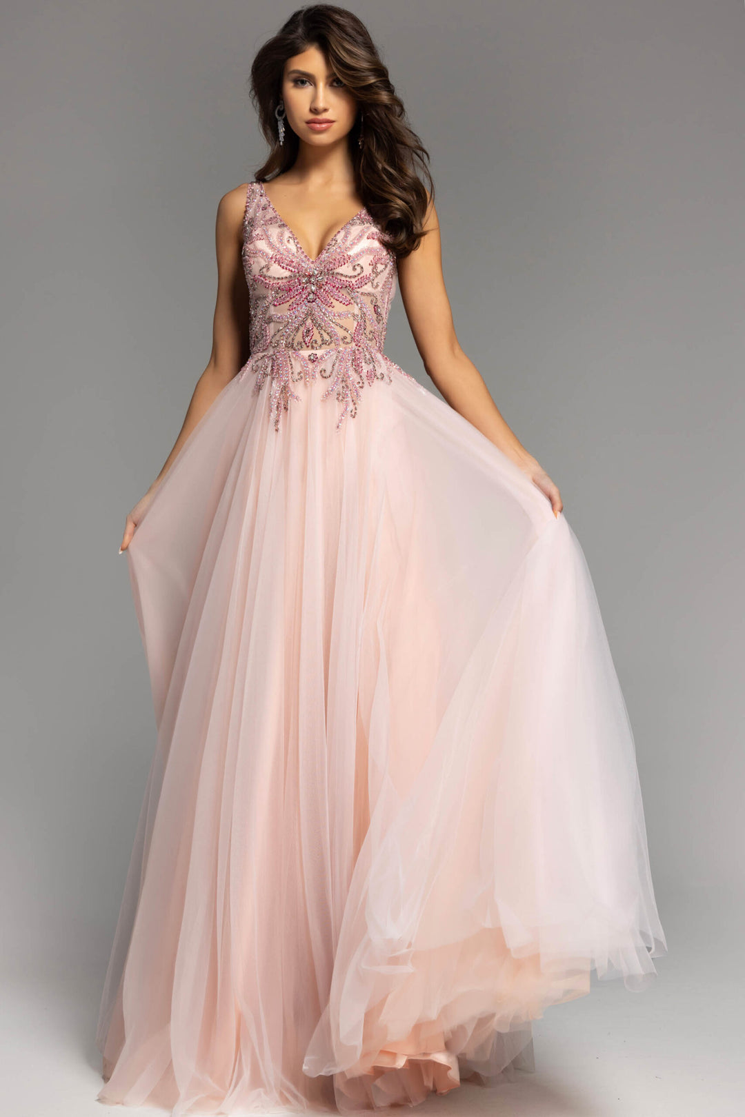 Jovani 23962 Beaded Illusion Ballgown