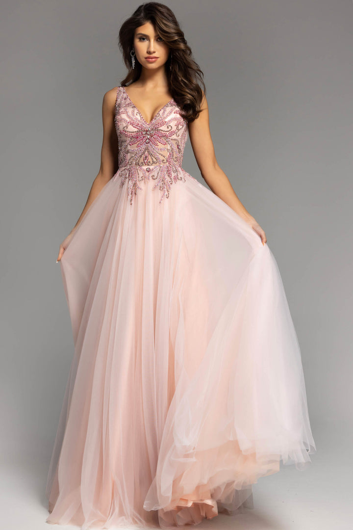 Jovani 23962 Beaded Illusion Ballgown