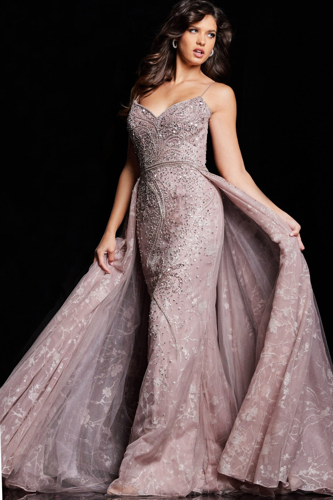 Jovani 24001 V-Neck Column Dress