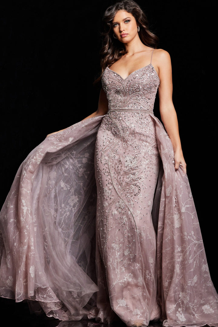 Jovani 24001 V-Neck Column Dress
