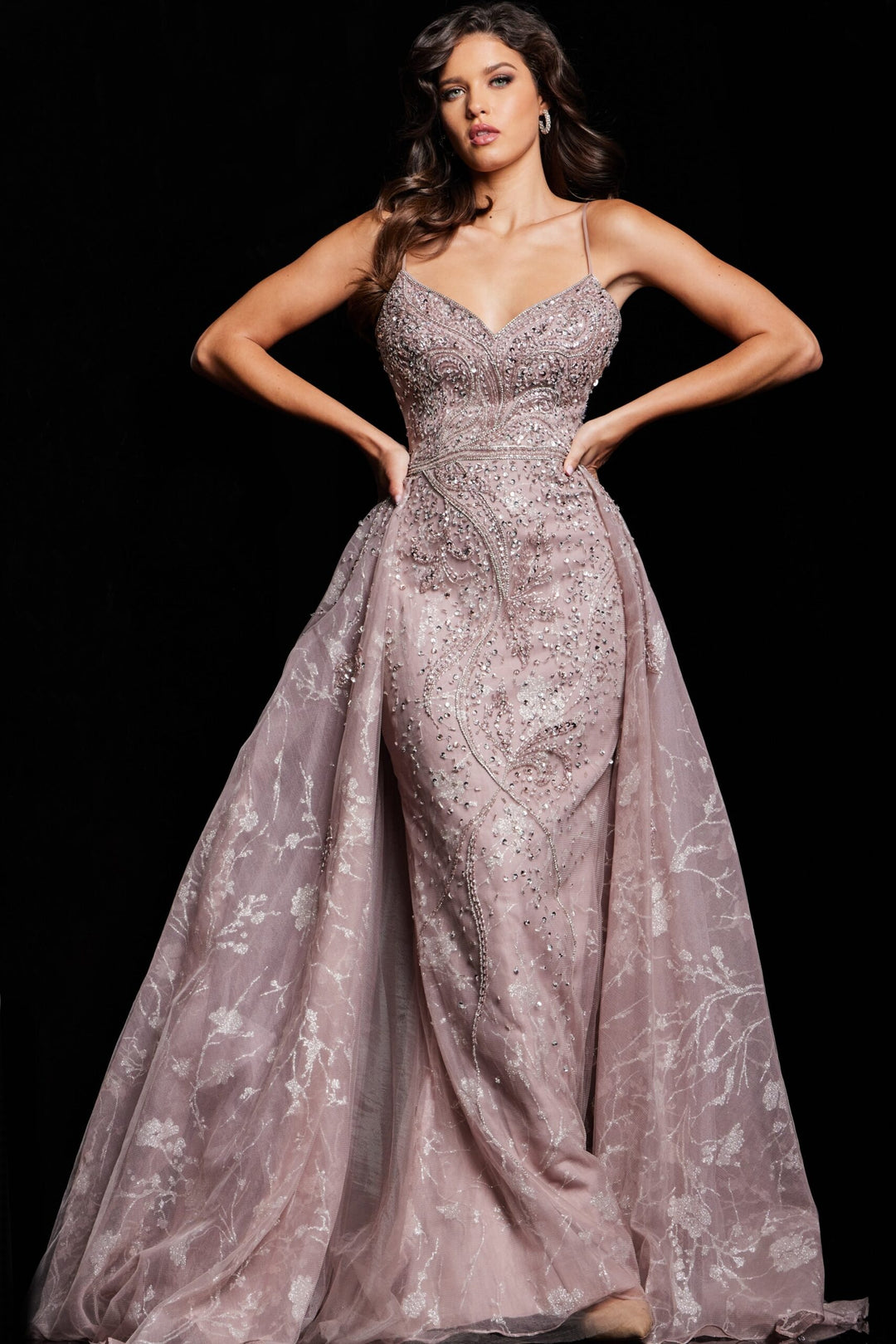 Jovani 24001 V-Neck Column Dress