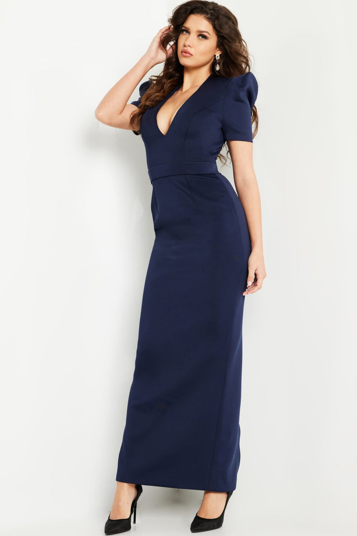 Jovani 24021 Puff Sleeve Column Mother of the Groom Gown